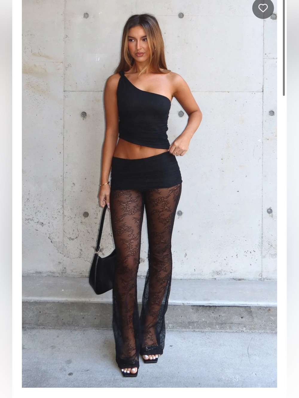 NEW White Fox Lace Pants In Your Eyes Black - Picture 3 of 4